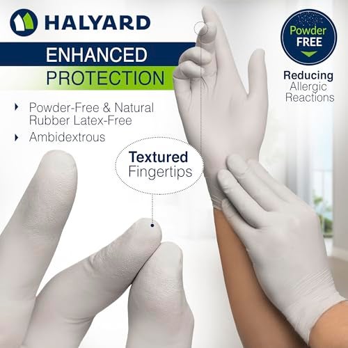 HALYARD STERLING Nitrile Exam Gloves, Non-Sterile, Powder-Free, 3.8 mil, 9.5 Inches, Gray, Small, 45269 (Box of 100) - Image 2