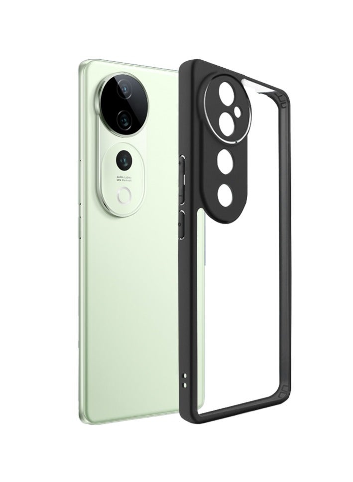 Case Cover Shockproof Hard PC Back Soft TPU Frame Anti-yellowing Slim Protective Cover Compatible with Vivo V40 / V40 Pro (Clear)