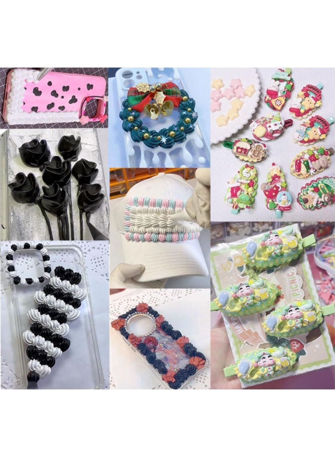 غراء كريمة الكيك المخفوقة المزيف للاستخدام في أغطية الهواتف والمرايا وتزيين المجوهرات، يتضمن فوهات (6 قطع، 6 ألوان) - Image 3