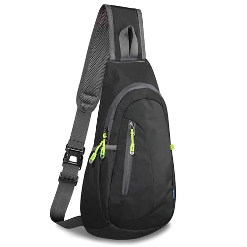TITECOUGO Small Sling Bag Lightweight Crossbody Bag for Women Men Hiking Backpack Travel Shoulder Bag Chest Daypack for Gym Work Outdoor Sports Black - Image 1