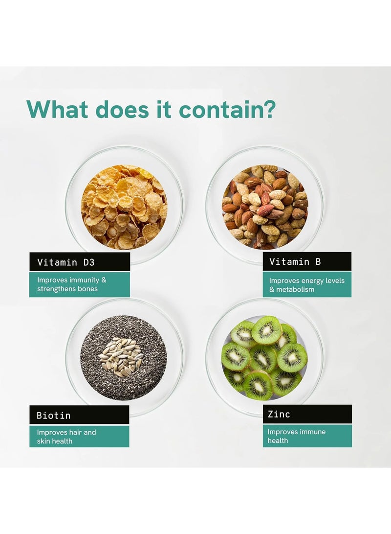 Be Bodywise Multivitamin Gummies | 60 Day Pack | With Fibre, Zinc, Iron & Biotin | Vitamin D3, B6, E & A | Boosts Energy & Stamina, Improves Immunity & Skin Health | Vegan, Gluten & Gelatin Free - Image 5