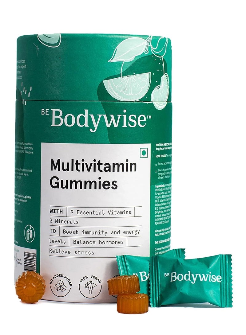 Be Bodywise Multivitamin Gummies | 60 Day Pack | With Fibre, Zinc, Iron & Biotin | Vitamin D3, B6, E & A | Boosts Energy & Stamina, Improves Immunity & Skin Health | Vegan, Gluten & Gelatin Free - Image 1