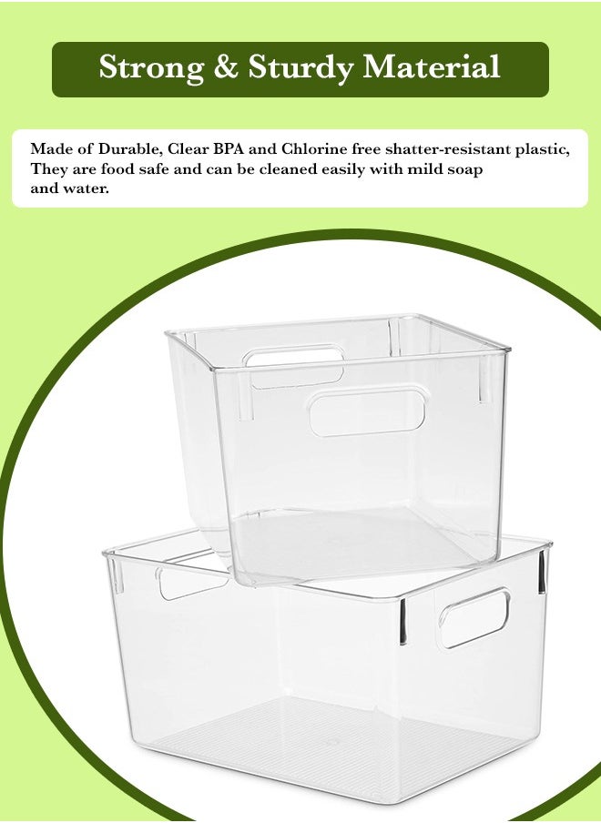 Generic Premium Clear Plastic Storage Bins - Stackable, Durable Containers for Kitchen, Washroom, Pantry, Refrigerator and Utensils Organization  - Image 4