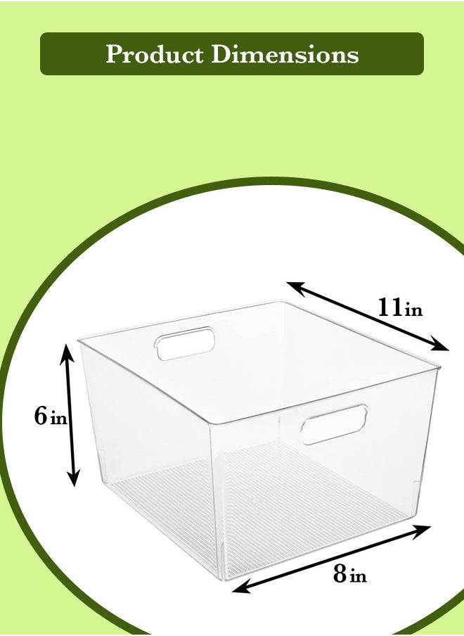 Generic Premium Clear Plastic Storage Bins - Stackable, Durable Containers for Kitchen, Washroom, Pantry, Refrigerator and Utensils Organization  - Image 5