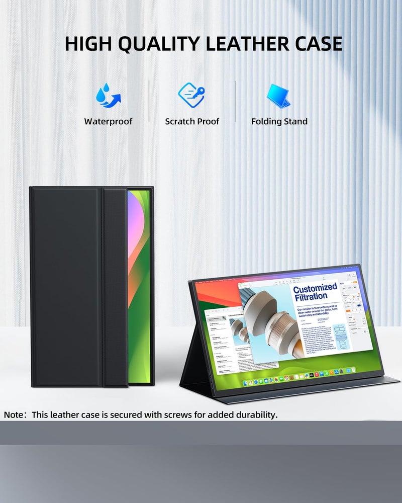 Uperfect شاشة UPERFECT المحمولة 18.5 بوصة 120 هرتز 100% sRGB 1080P شاشة لابتوب محمولة مع غطاء ذكي، VESA ومكبرات صوت، شاشة ألعاب IPS HDR بدون إطار، USB-C HDMI شاشة ثانية للسفر - Image 5