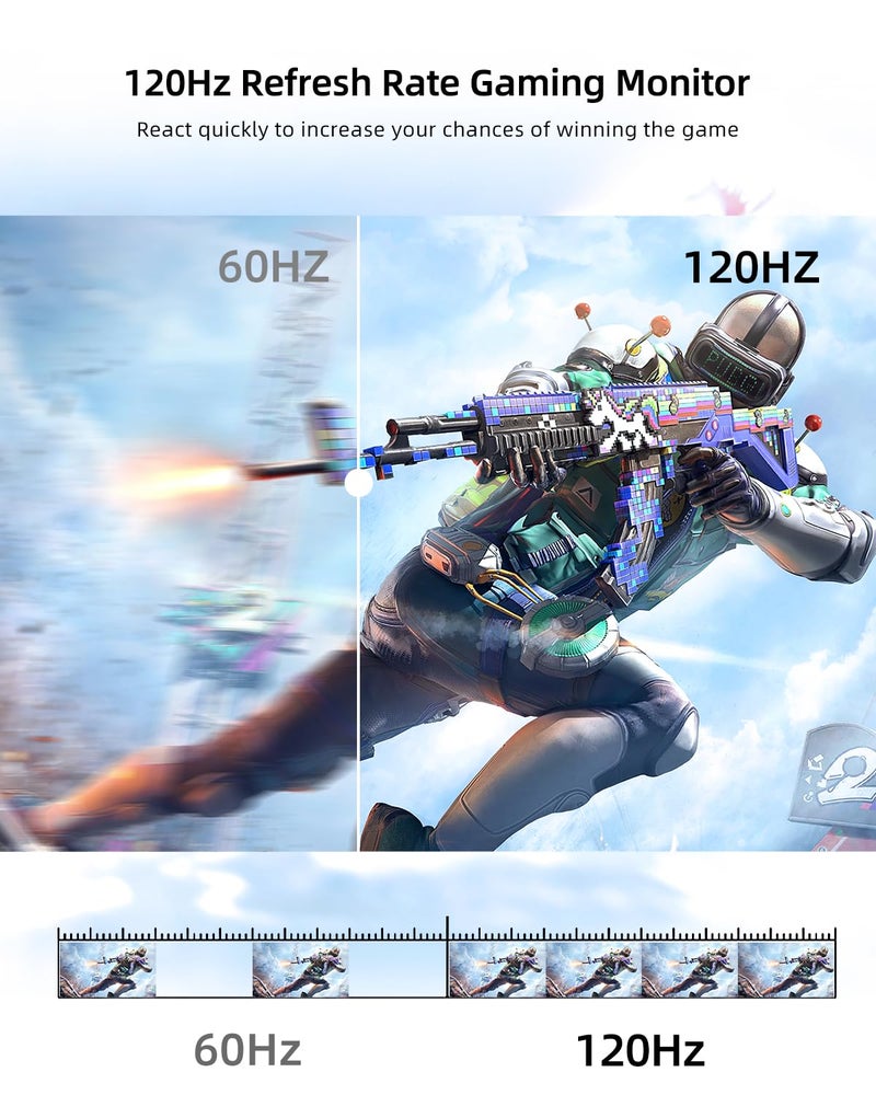 Uperfect شاشة UPERFECT المحمولة 18.5 بوصة 120 هرتز 100% sRGB 1080P شاشة لابتوب محمولة مع غطاء ذكي، VESA ومكبرات صوت، شاشة ألعاب IPS HDR بدون إطار، USB-C HDMI شاشة ثانية للسفر - Image 3