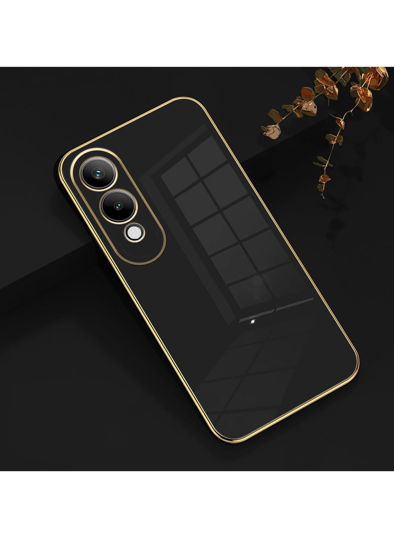 غطاء قلب فاخر لجراب سامسونج جالاكسي S25 إيدج بلمعان ناعم مع حماية كاملة للكاميرا مرتفعة حواف سيليكون مضاد للصدمات - أسود - Image 2