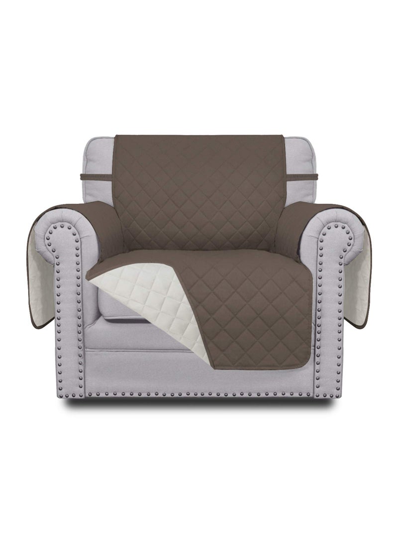 Easy-Going EasyGoing Chair Sofa Slipcover Reversible Sofa Cover Water Resistant Couch Cover Furniture Protector Cover with Elastic Straps for Pets Kids Children Dog Cat Chair TaupeIvory 