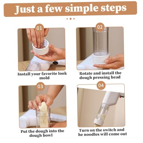 Ketumal Electric Pasta Maker, 6-in-1 Cordless Pasta Machine, Portable Noodle Maker with Mould and Cutter, Automatic Dough Press,Homemade Ramen Spaghetti Maker Machine - Image 2