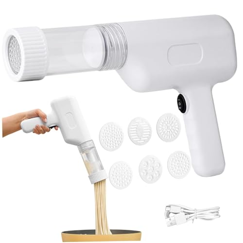 Ketumal Electric Pasta Maker, 6-in-1 Cordless Pasta Machine, Portable Noodle Maker with Mould and Cutter, Automatic Dough Press,Homemade Ramen Spaghetti Maker Machine - Image 1