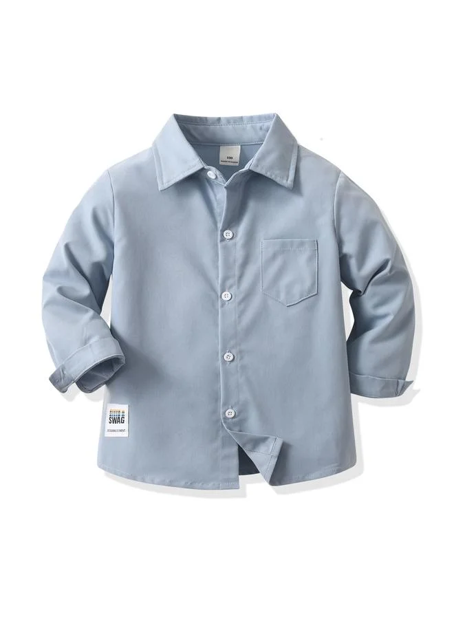 Take Two Boys Long Sleeve Blue Graphic Shirt