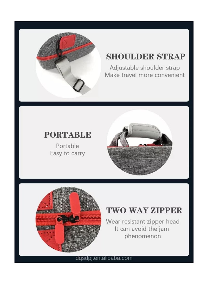 XICEN Storage Bag For PS5-Shockproof Hard Shell Bag- Luxury Waterproof Shoulder Bag For Playstation 5,Console & Accessories Storage Organizer (gray) - Image 5