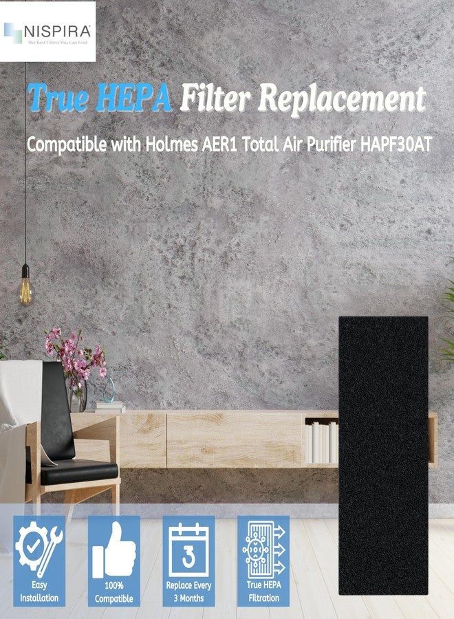 Nispira AER1 Filter Replacement Carbon Booster for Holmes AER1 Air Purifier HAPF30AT HAP242-NUC Removes Odor Smoke VOVs 9.5 x 4 x 0.25 Inches Pack of 8 - Image 2
