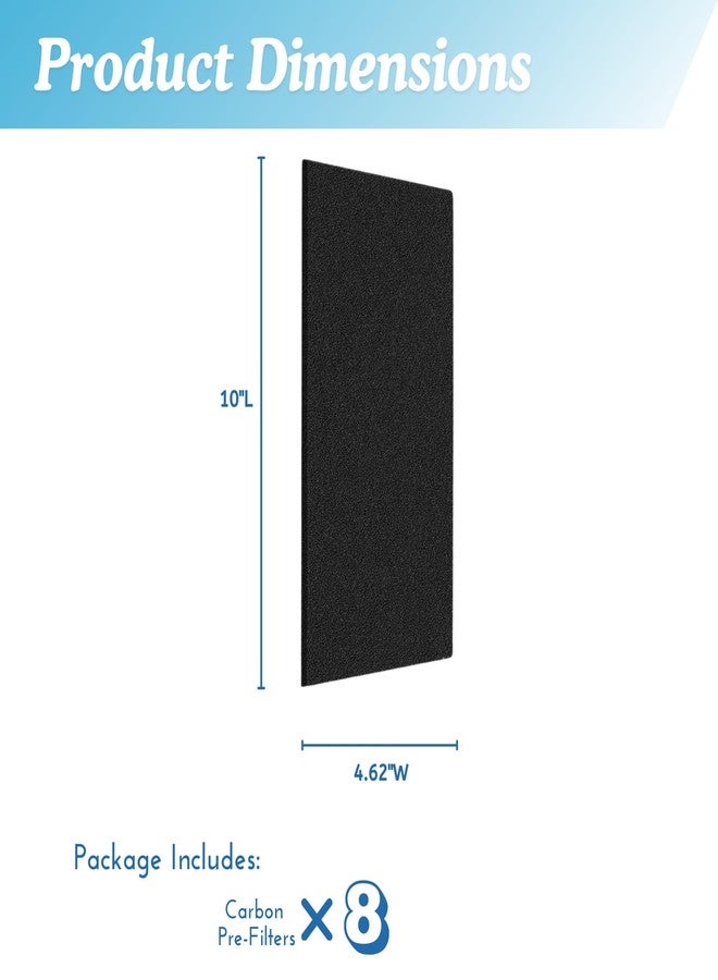 Nispira AER1 Filter Replacement Carbon Booster for Holmes AER1 Air Purifier HAPF30AT HAP242-NUC Removes Odor Smoke VOVs 9.5 x 4 x 0.25 Inches Pack of 8 - Image 3