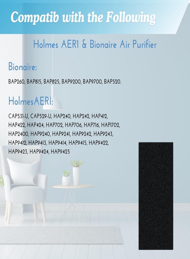 Nispira AER1 Filter Replacement Carbon Booster for Holmes AER1 Air Purifier HAPF30AT HAP242-NUC Removes Odor Smoke VOVs 9.5 x 4 x 0.25 Inches Pack of 8 - Image 4