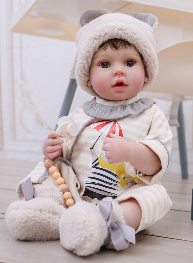 Cloveray 20inch Large Realistic Reborn Baby Doll Hand-Rooted Hair Lifelike Baby Dolls with Accessories for 3+ Year Old Girls Gifts, Pretend Play, Collection - Image 4