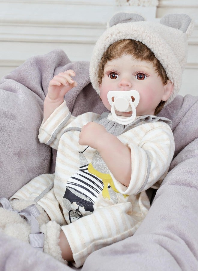 Cloveray 20inch Large Realistic Reborn Baby Doll Hand-Rooted Hair Lifelike Baby Dolls with Accessories for 3+ Year Old Girls Gifts, Pretend Play, Collection - Image 2