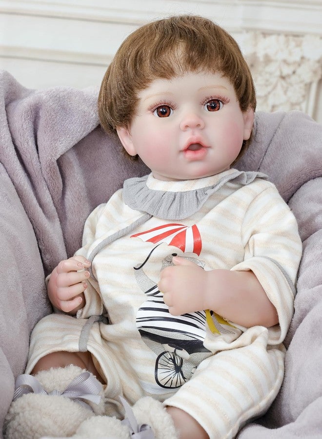 Cloveray 20inch Large Realistic Reborn Baby Doll Hand-Rooted Hair Lifelike Baby Dolls with Accessories for 3+ Year Old Girls Gifts, Pretend Play, Collection - Image 1
