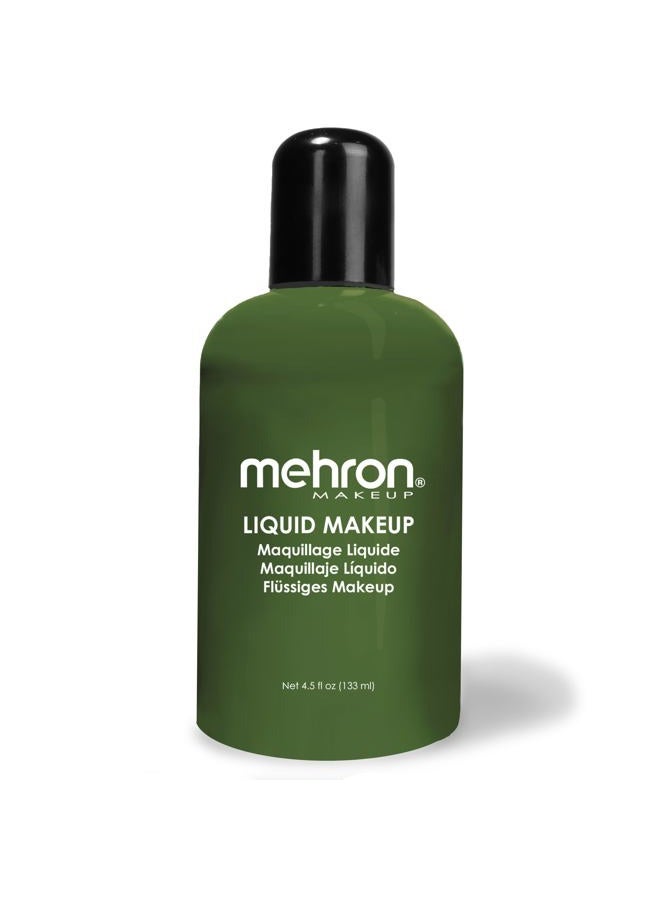 mehron Makeup Liquid Makeup | Face Paint and Body Paint 4.5 oz (133 ml) (GREEN) - Image 1