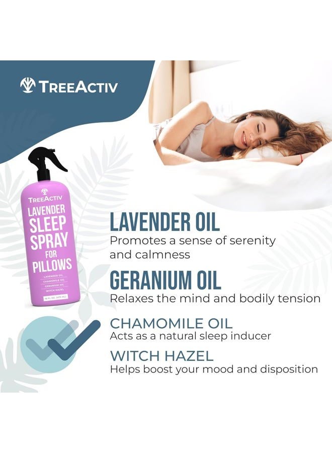 TreeActiv Sleep Spray, 16 oz, Lavender Pillow Spray for Sleep, Lavender Spray Sleep with Witch Hazel, Lavender Sleep Spray for Pillows and Bed, Pillow Mist Sleep Spray, Linen Spray for Bedding - Image 5