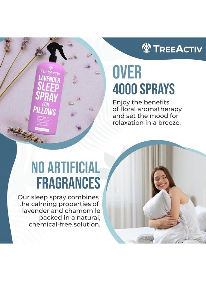 TreeActiv Sleep Spray, 16 oz, Lavender Pillow Spray for Sleep, Lavender Spray Sleep with Witch Hazel, Lavender Sleep Spray for Pillows and Bed, Pillow Mist Sleep Spray, Linen Spray for Bedding - Image 3