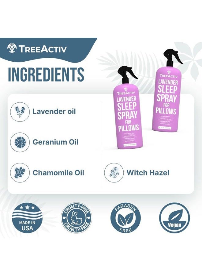 TreeActiv Sleep Spray, 16 oz, Lavender Pillow Spray for Sleep, Lavender Spray Sleep with Witch Hazel, Lavender Sleep Spray for Pillows and Bed, Pillow Mist Sleep Spray, Linen Spray for Bedding - Image 4