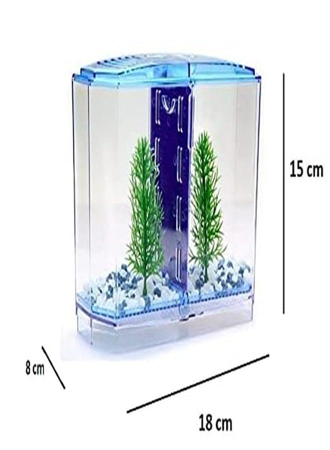 ANIMAUX Double House Betta Fish Tank Aquarium Isolation Box for Fighter Fish and Guppy (18 cm x 8 cm x 14 cm) (Betta House Double) Colour May Vary (Fish Not Included) Small Size - Image 5