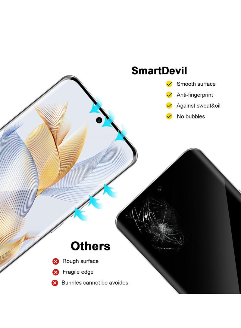 Y&D Screen Protector, Camera Lens 9H Hardness 3D HD Tempered Glass Film, 2 Pcs Compatible with Honor 90 5G Protector and - Image 3