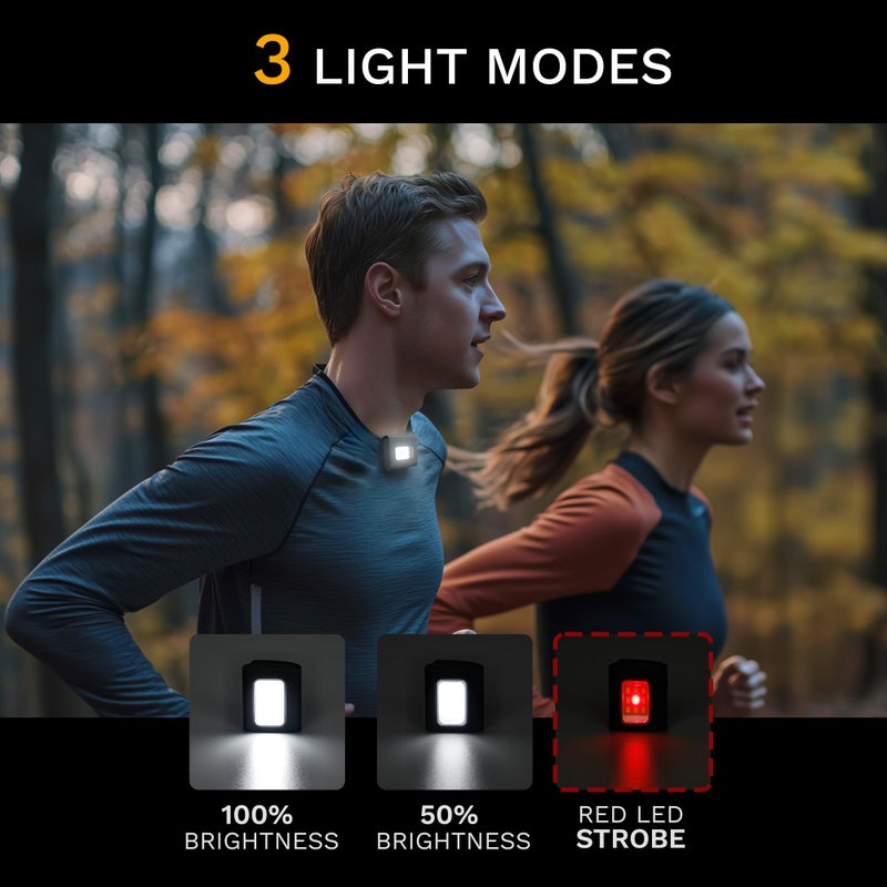 innofox Running Light, 2Pack Reflective Running Gear for Runners, USB Rechargeable LED Light, Clip on Running Lights with Runners and Joggers for Camping, Hiking, Running, Outdoor Adventure - Image 2
