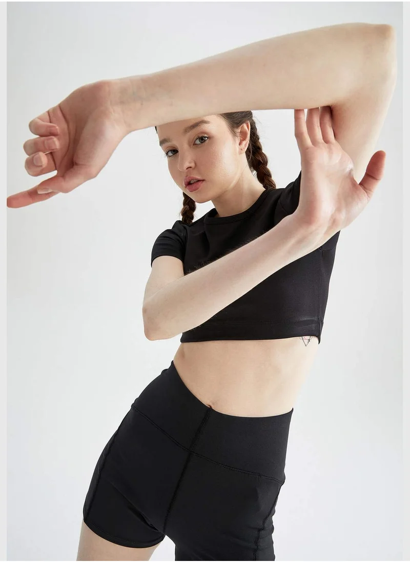 DeFacto Slim Fit Short Sleeve Crop Top