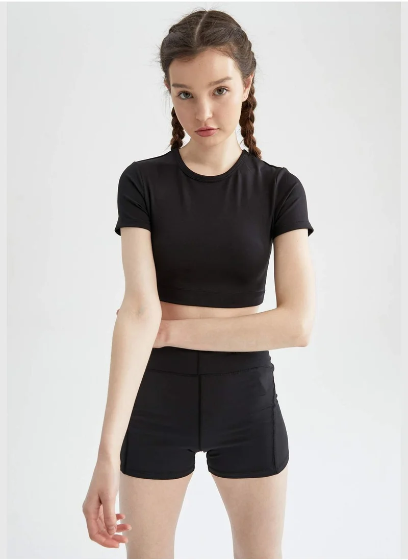 DeFacto Slim Fit Short Sleeve Crop Top