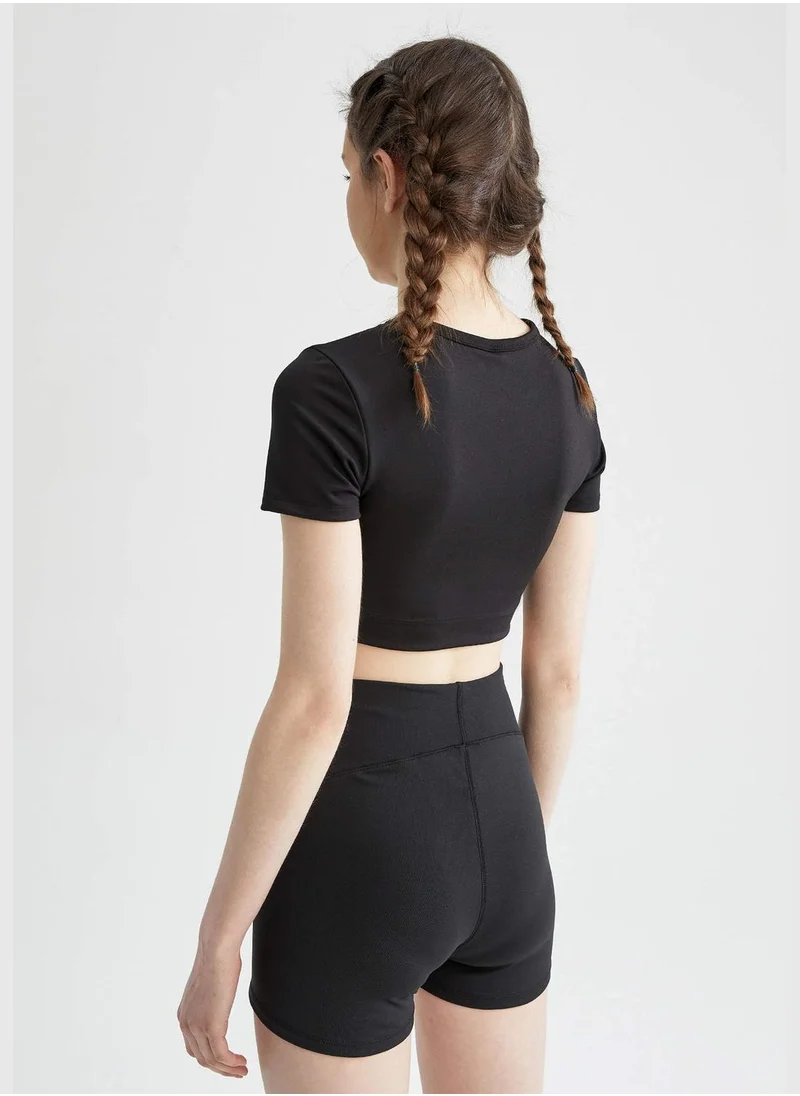 DeFacto Slim Fit Short Sleeve Crop Top