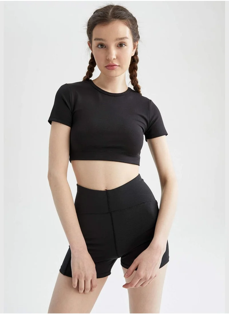 DeFacto Slim Fit Short Sleeve Crop Top