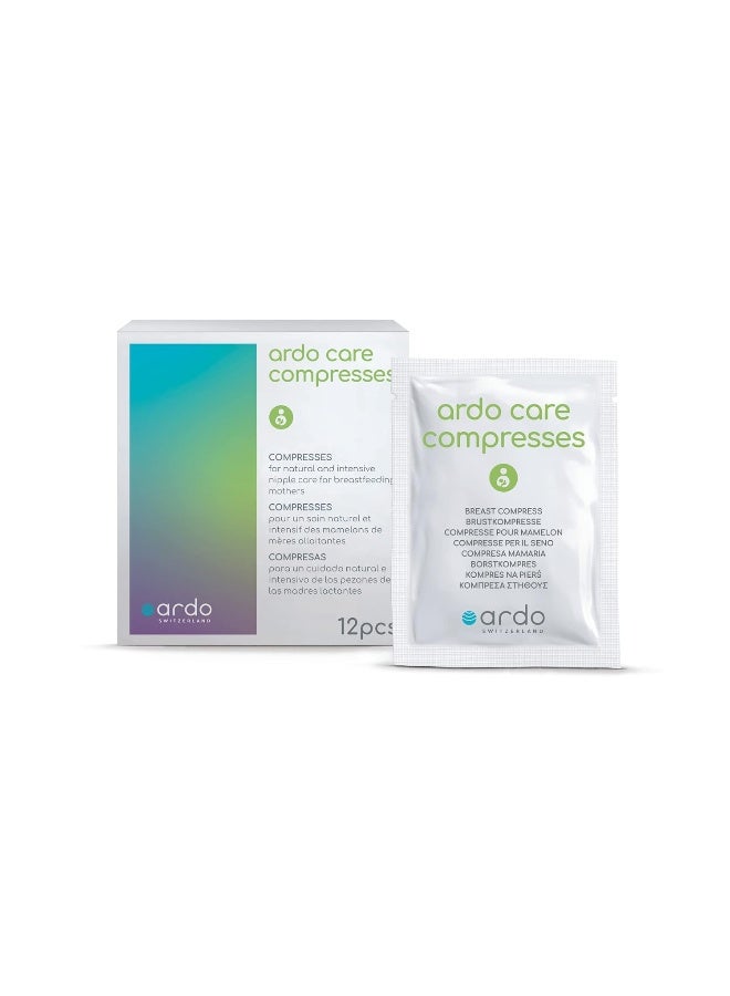 Ardo Care Compresses (12pcs), Vegan, with Hyaluronic Acid, Soothing & Cooling Breast Gel Pads for Intensive Care of Sore, Painful Breastfeeding Nipples, Made in Europe, Individually Wrapped & Hygienic - Image 1