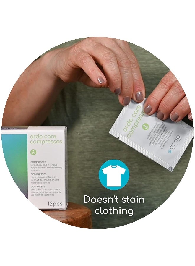 Ardo Care Compresses (12pcs), Vegan, with Hyaluronic Acid, Soothing & Cooling Breast Gel Pads for Intensive Care of Sore, Painful Breastfeeding Nipples, Made in Europe, Individually Wrapped & Hygienic - Image 3