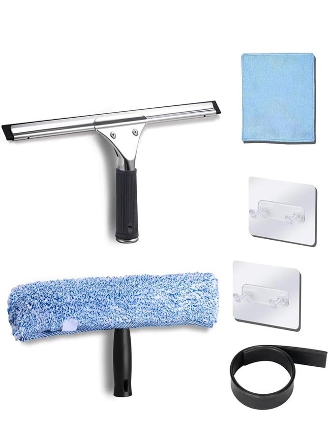 BELLSBERRY Stainless Steel Window Squeegee Kit Heavy-Duty Wiper Blade and Microfiber Applicator Included - Image 1