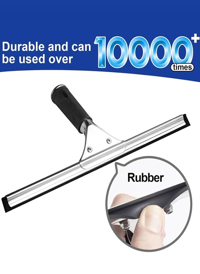 BELLSBERRY Stainless Steel Window Squeegee Kit Heavy-Duty Wiper Blade and Microfiber Applicator Included - Image 3