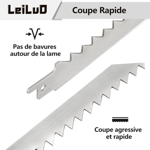 LEILUO 12-Inch Frozen Meat Bone Cutting Reciprocating Saw Blades 5 Piece Stainless Steel Sawzall Blades with Storage Box - Image 3