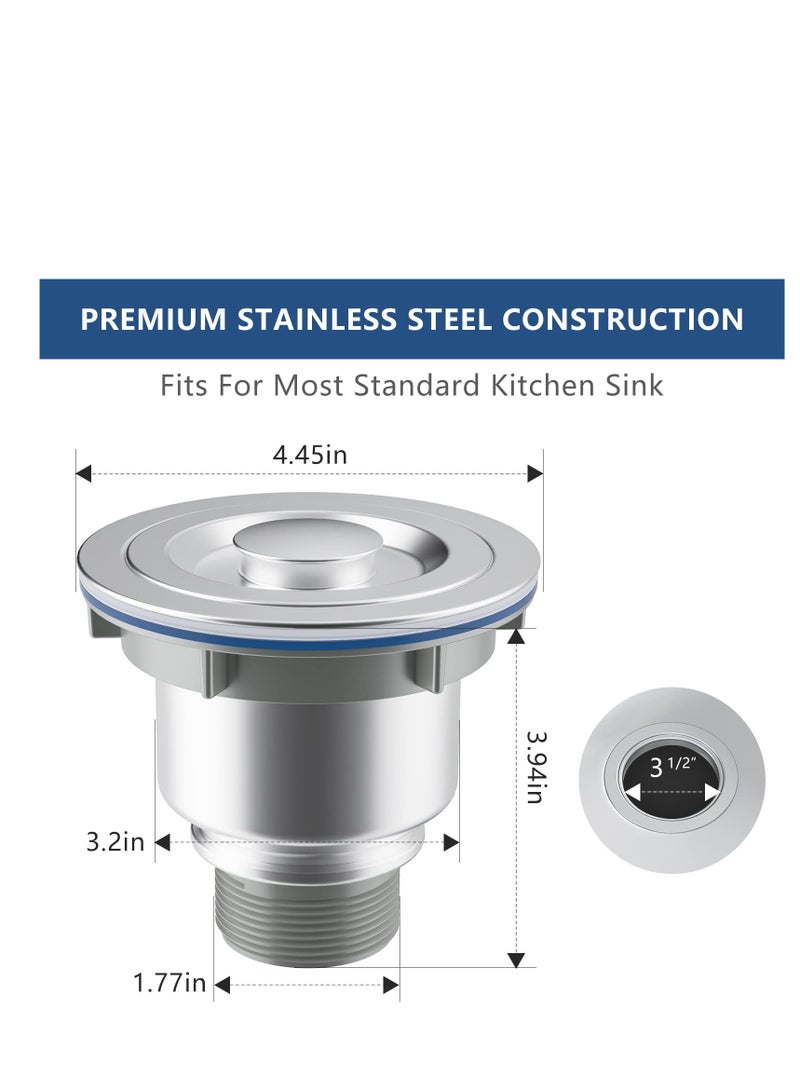 Zikra Kitchen Sink Drain 3-1/2 , Stainless Steel Kitchen Sink Drain, Assembly Kit with Removable Deep Sink Drain Basket/Sealing Lid for Standard Kitchen Sink Drain Prevent Water Pipes from Clogging - Image 4