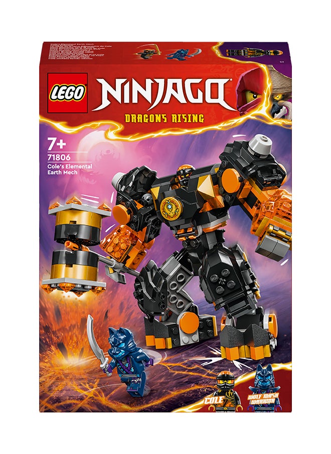 LEGO Ninjago Cole’S Elemental Earth Mech, Customisable Lego Action Figure Battle Toy With Cole Minifigure, Ninja Gift For Boys And Girls Aged 7 Years Old And Over (750 Pieces) 71806  - Image 2
