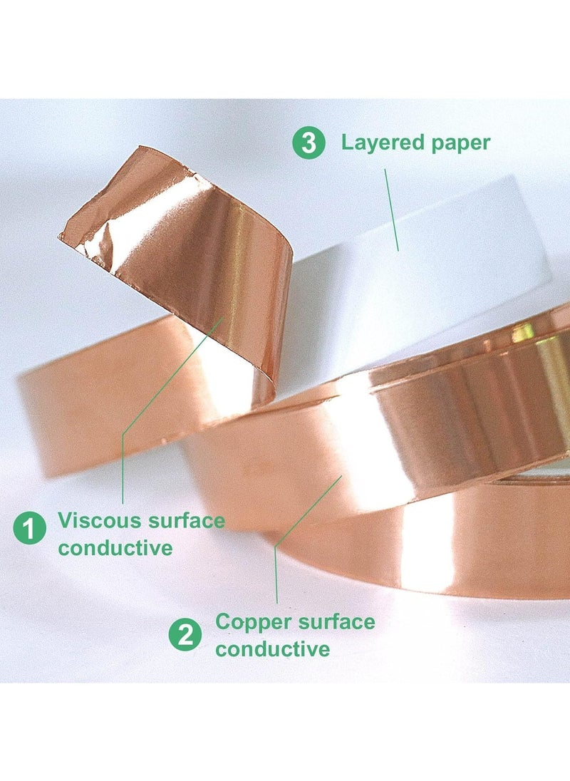 Oasisgalore - 15mm Conductive Copper Tape for EMI Shielding, Electrical Repairs, Crafts - Image 1