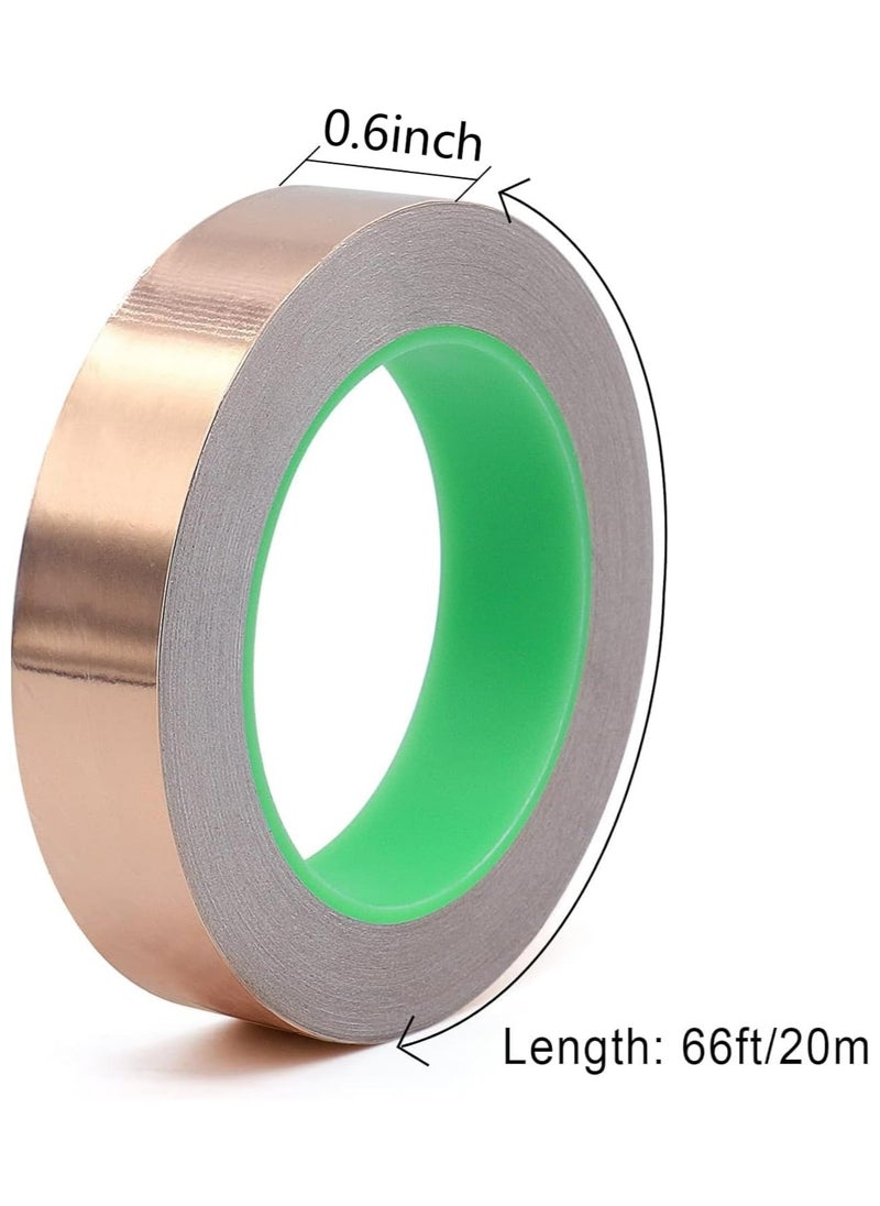 Oasisgalore - 15mm Conductive Copper Tape for EMI Shielding, Electrical Repairs, Crafts - Image 1