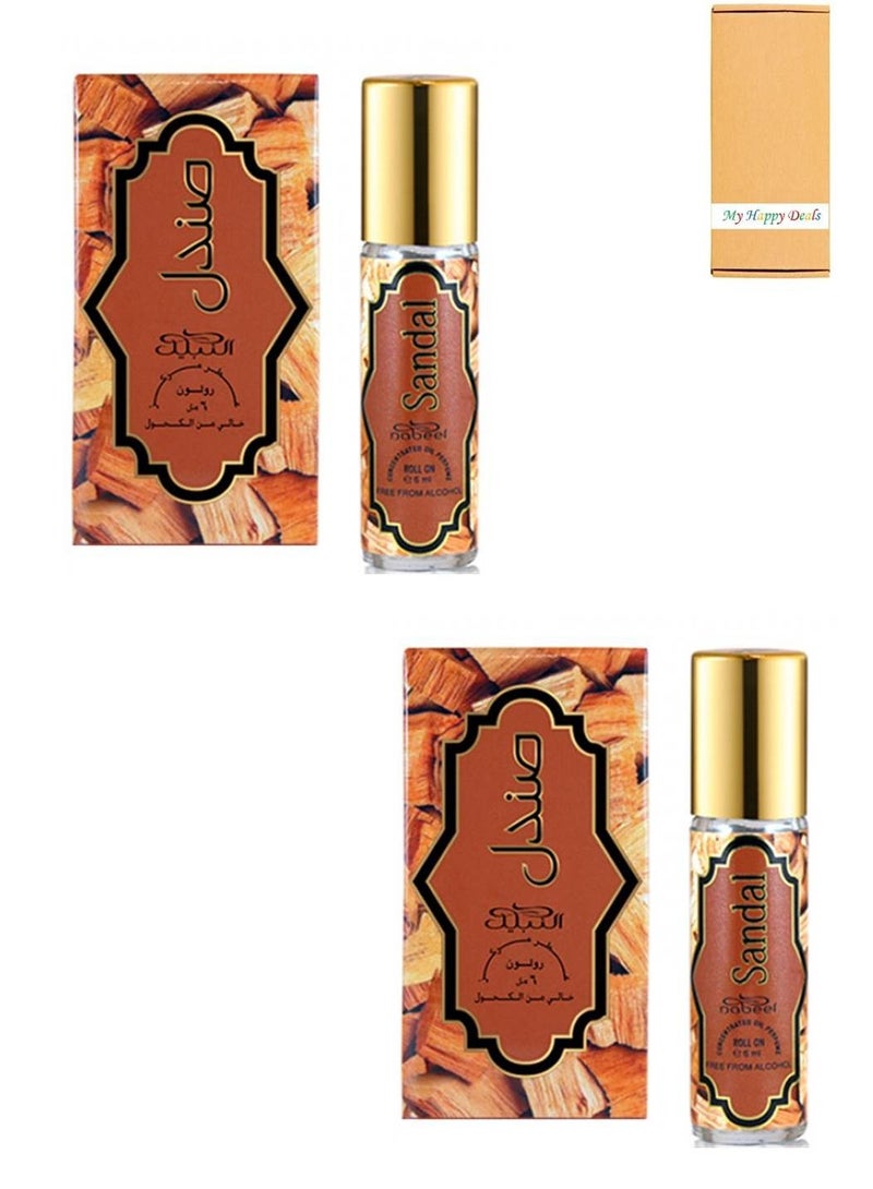 Nabeel 2 Pcs Nabeel Sandal Alcohol Free Roll On Oil Perfume 6ML - Image 1