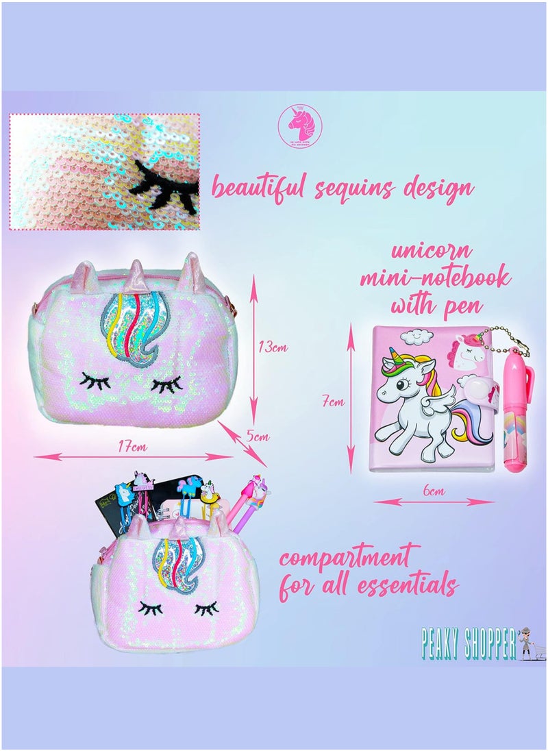 PEAKY KIDS - PEAKY KIDS Rainbow unicorn bag for girls Cute & Stylish Backpack Perfect for Girls gift hand bag, Lightweight & Durable Gift bag for school girls - Image 1
