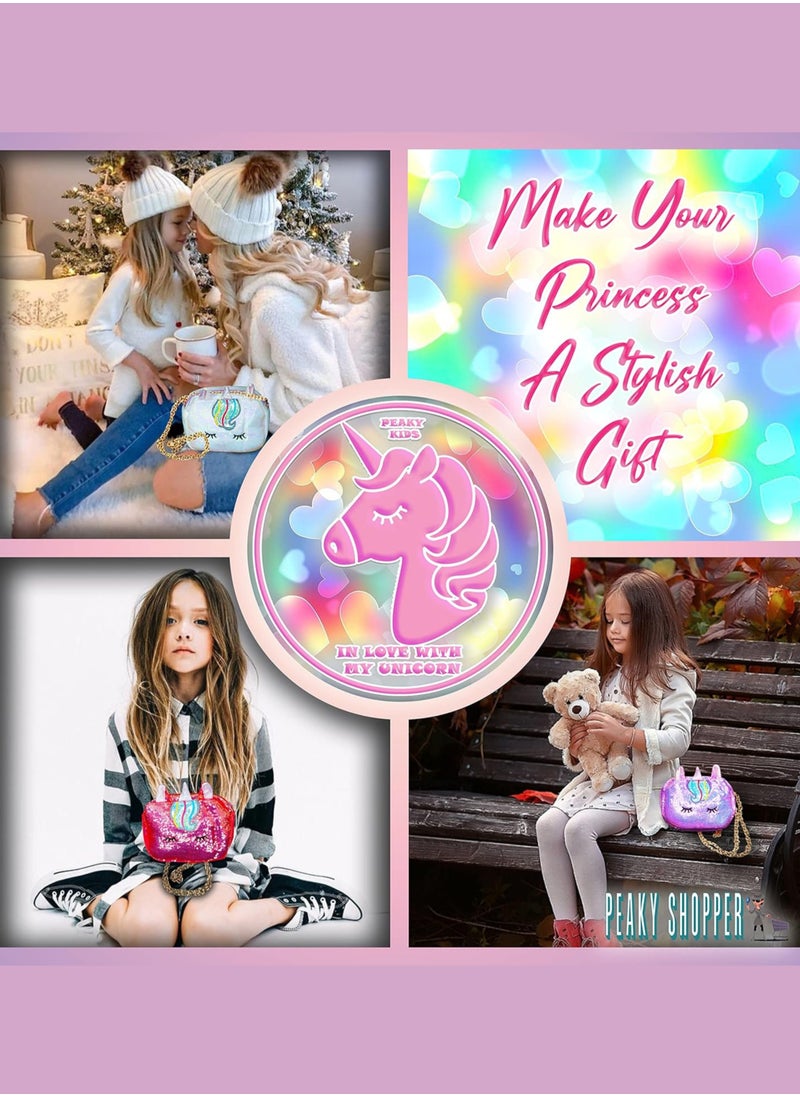 PEAKY KIDS - PEAKY KIDS Rainbow unicorn bag for girls Cute & Stylish Backpack Perfect for Girls gift hand bag, Lightweight & Durable Gift bag for school girls - Image 1