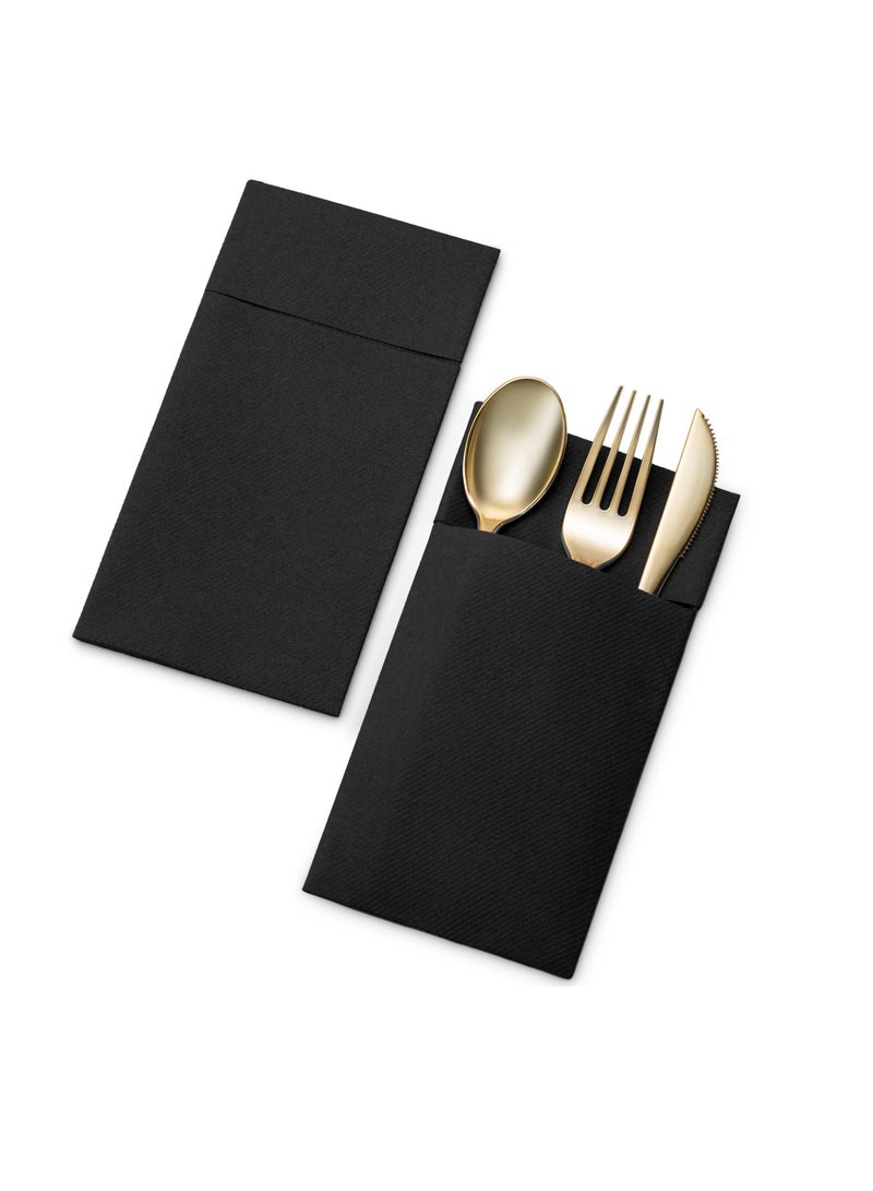 عام يمكن التخلص منها منديل الغبار ، المدمج في كيس أدوات المائدة ، قبل مطوية من القماش على شكل منديل لحفلات الزفاف أو الأطراف - Image 3