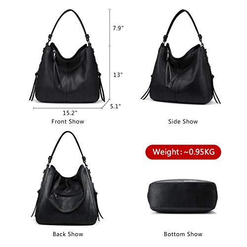 Realer Handbags for Women Large Designer Ladies Hobo bag Bucket Purse Faux Leather - Image 3
