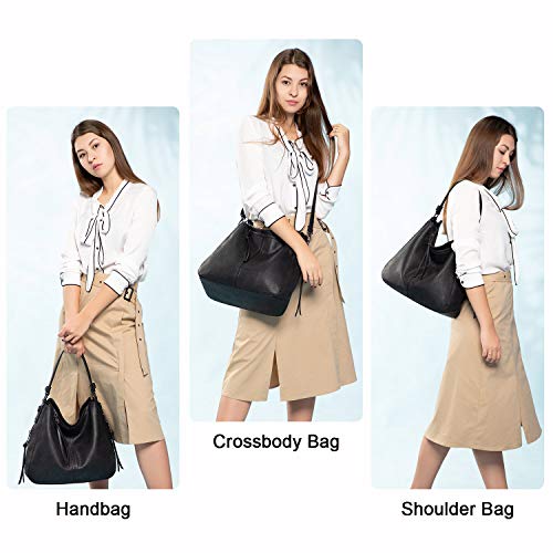 Realer Handbags for Women Large Designer Ladies Hobo bag Bucket Purse Faux Leather - Image 2