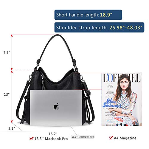 Realer Handbags for Women Large Designer Ladies Hobo bag Bucket Purse Faux Leather - Image 4