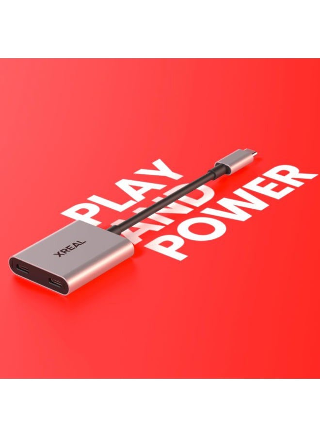 XREAL Hub, Power and Play Adapter, so you can charge AR glasses while you charge your source device, e.g. Steam Deck, ROG Ally, Switch, iPhone 15 or Android phone. 45 W fast charging - Image 2